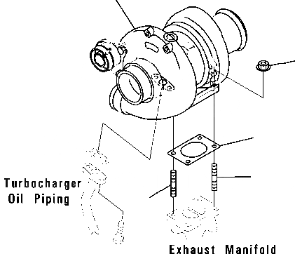Схема запчастей Komatsu SAA4D102E-2E - КРЕПЛЕНИЕ ТУРБОНАГНЕТАТЕЛЯ ДВИГАТЕЛЬ