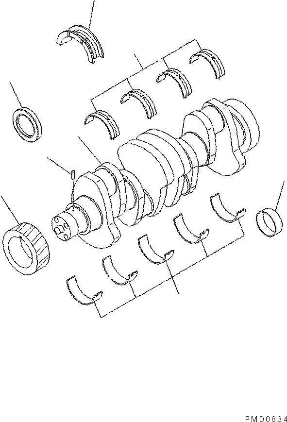 Схема запчастей Komatsu SAA4D102E-2E - КОЛЕНВАЛ ДВИГАТЕЛЬ