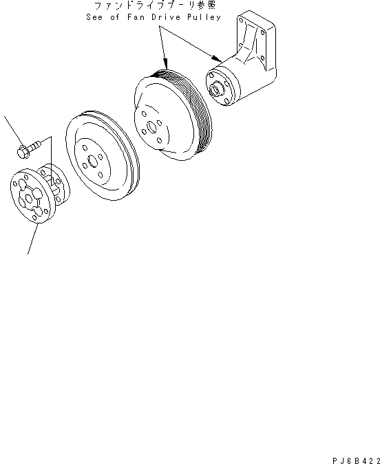 Схема запчастей Komatsu SAA4D102E-2E - ВЕНТИЛЯТОР ГЛАВН. УПЛОТНЕНИЯ ДВИГАТЕЛЬ