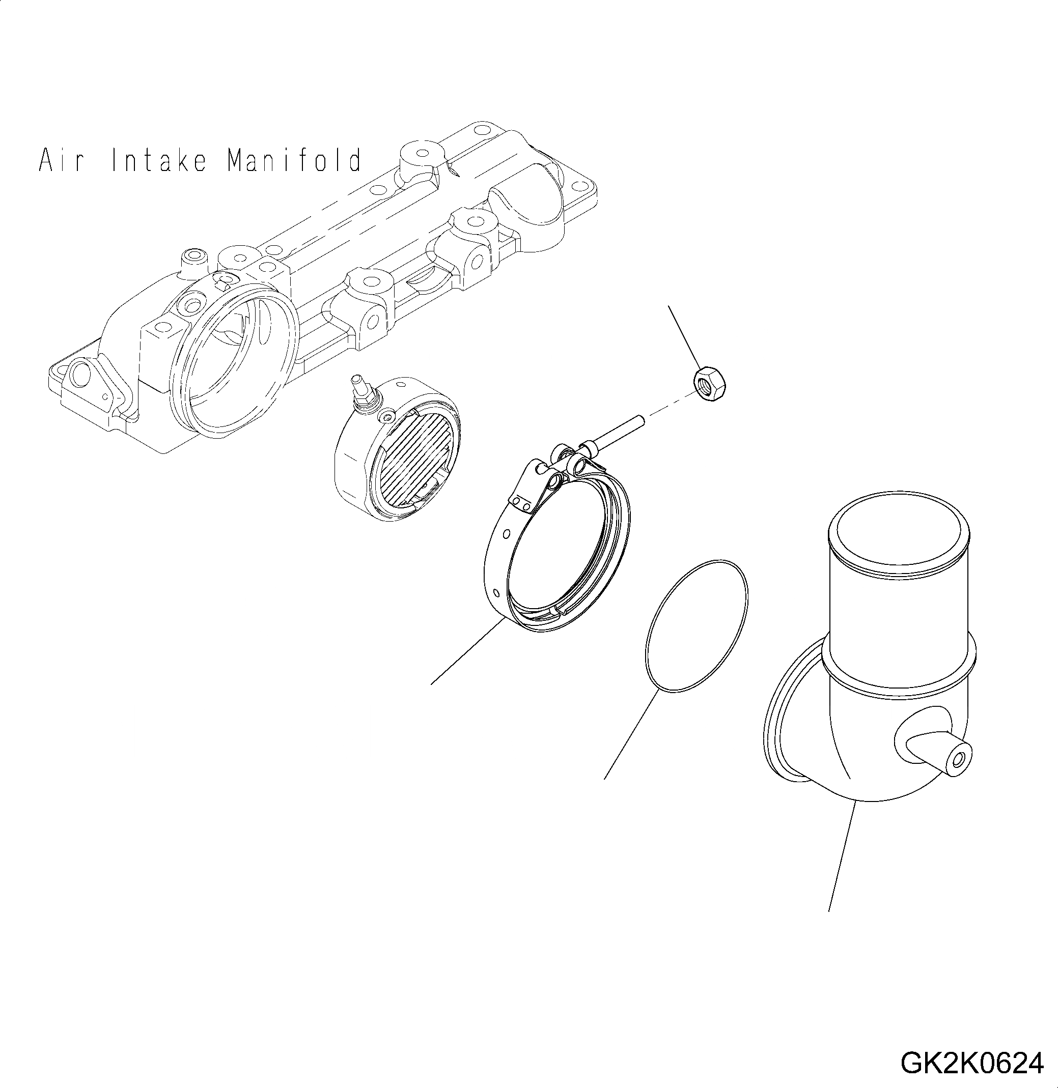Схема запчастей Komatsu SAA4D107E-1A - ВПУСК ВОЗДУХА СОЕДИН-Е AA ДВИГАТЕЛЬ