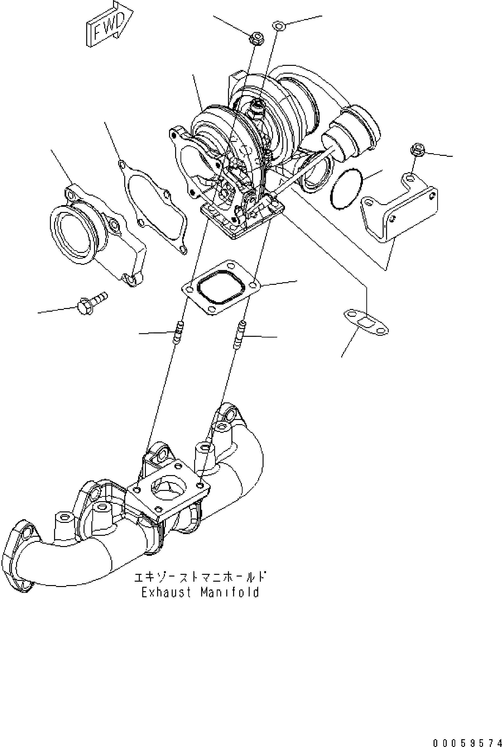 Схема запчастей Komatsu SAA4D107E-1A - ТУРБОНАГНЕТАТЕЛЬ AA ДВИГАТЕЛЬ