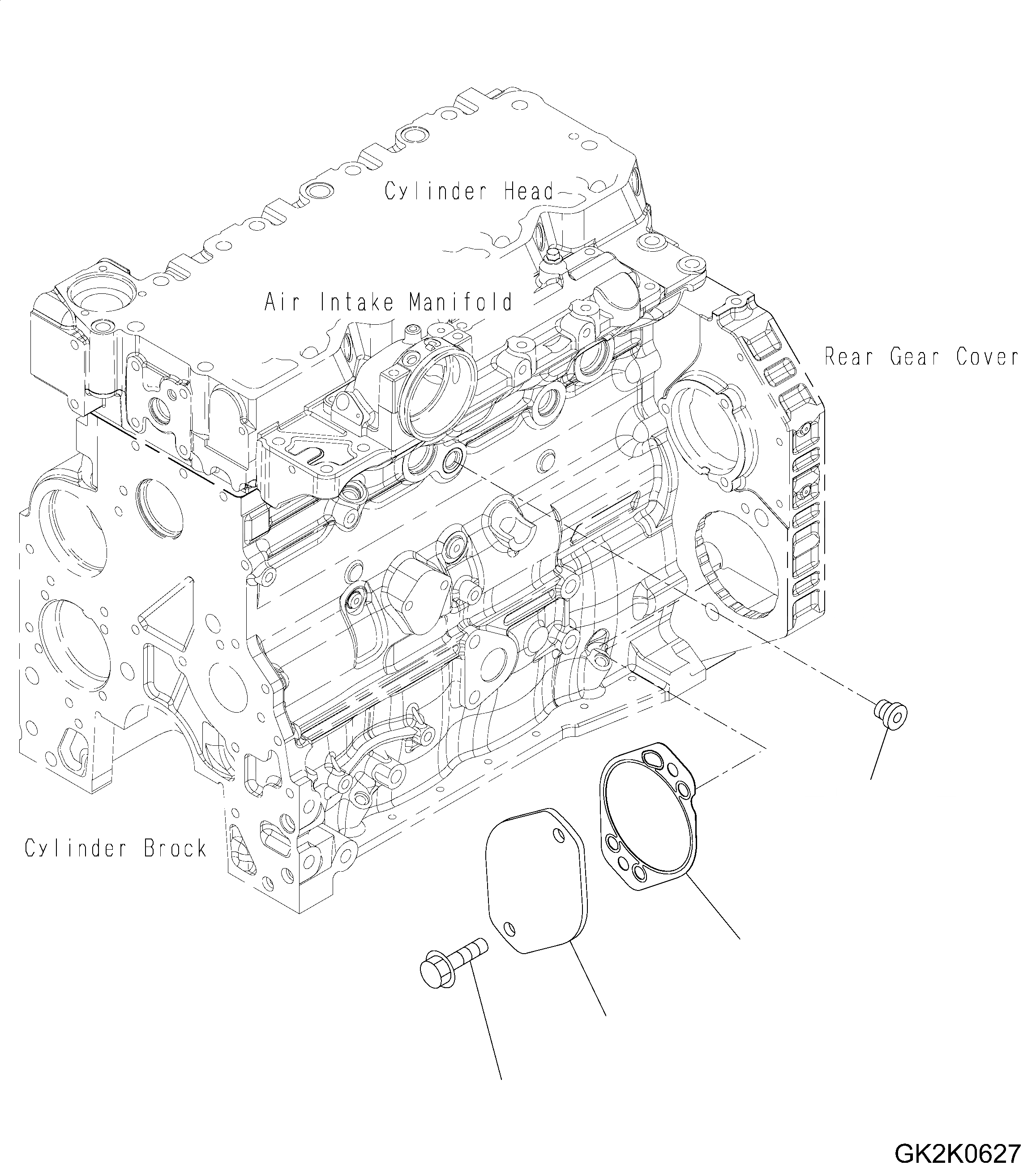 Схема запчастей Komatsu SAA4D107E-1A - ЗАДН. ПРИВОД КРЫШКАФИТТИНГ ЧАСТИ AA ДВИГАТЕЛЬ