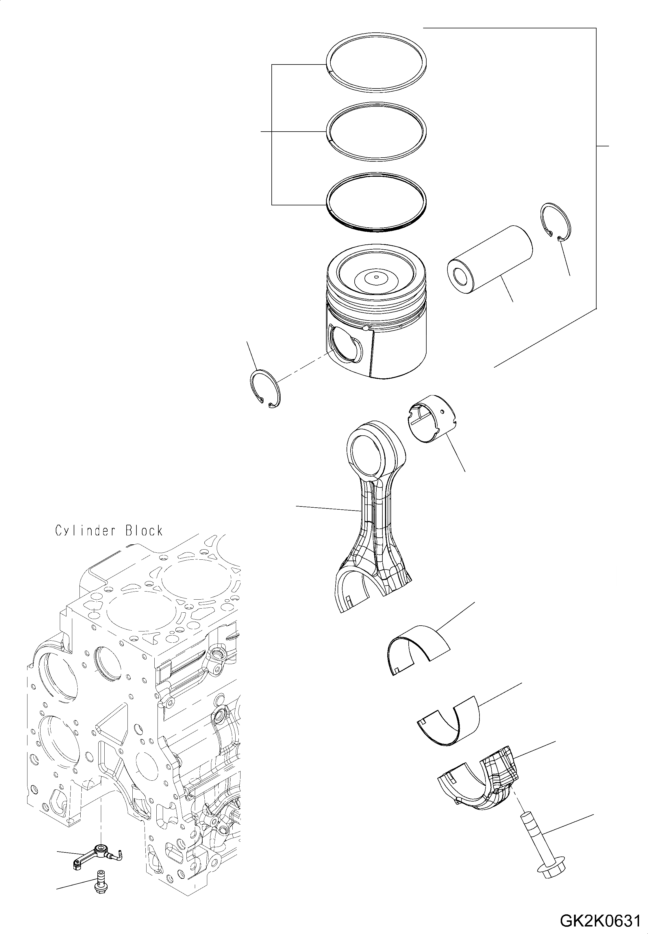 Схема запчастей Komatsu SAA4D107E-1A - ПОРШЕНЬ И ШАТУН AA ДВИГАТЕЛЬ