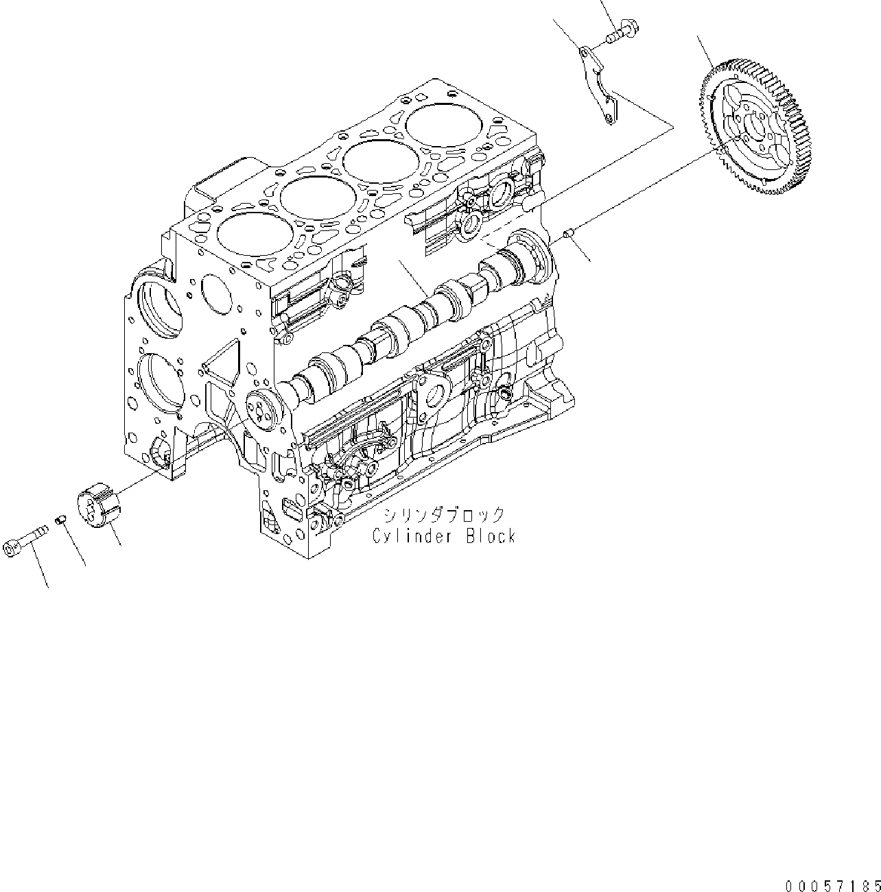 Схема запчастей Komatsu SAA4D107E-1A - РАСПРЕДВАЛ AA ДВИГАТЕЛЬ