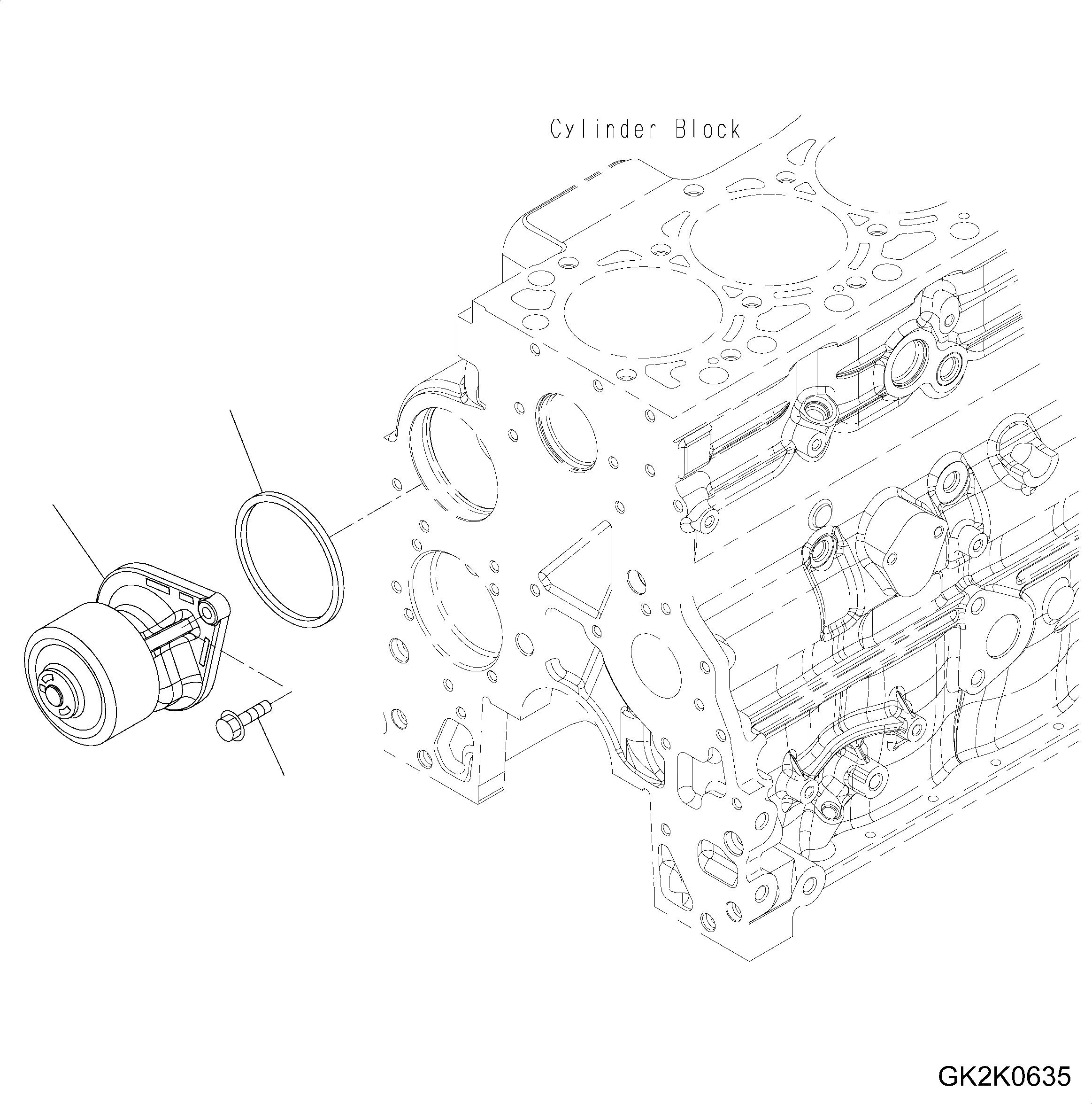 Схема запчастей Komatsu SAA4D107E-1A - ВОДЯНАЯ ПОМПА AA ДВИГАТЕЛЬ