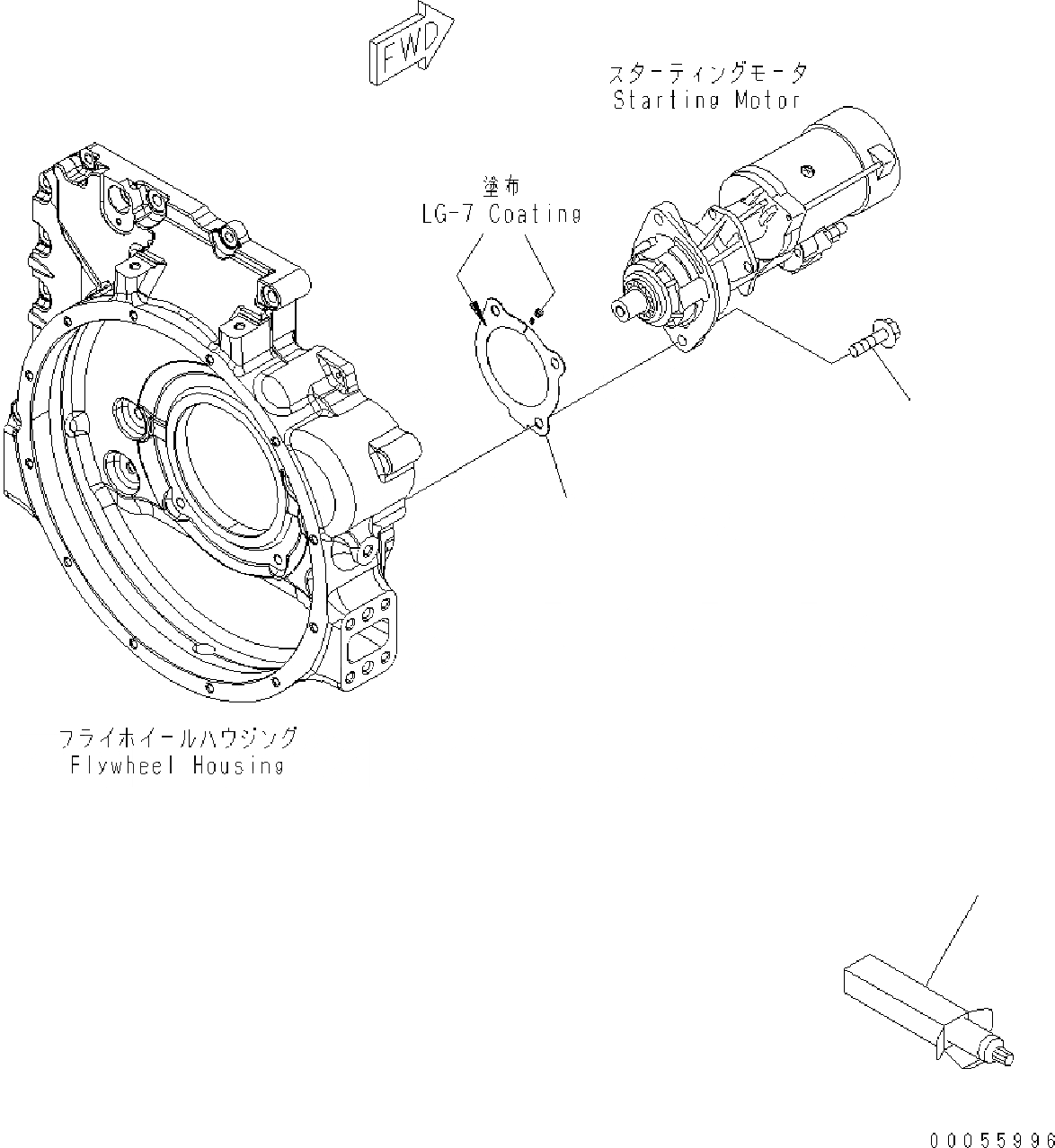 Схема запчастей Komatsu SAA4D107E-1A - КРЕПЛЕНИЕ СТАРТЕРА (.KW) AA ДВИГАТЕЛЬ