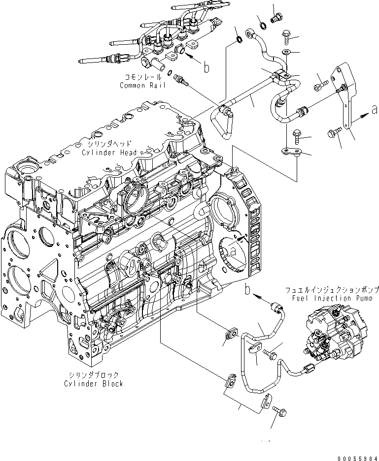 Схема запчастей Komatsu SAA4D107E-1C-W - ТОПЛИВОПРОВОД. ДВИГАТЕЛЬ