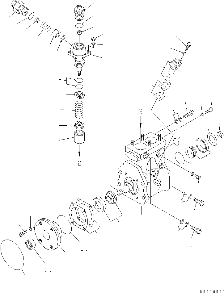 Схема запчастей Komatsu SAA6D125E-3K - ТОПЛИВН. НАСОС (/) (НАСОС) (ВНУТР. ЧАСТИ) ДВИГАТЕЛЬ