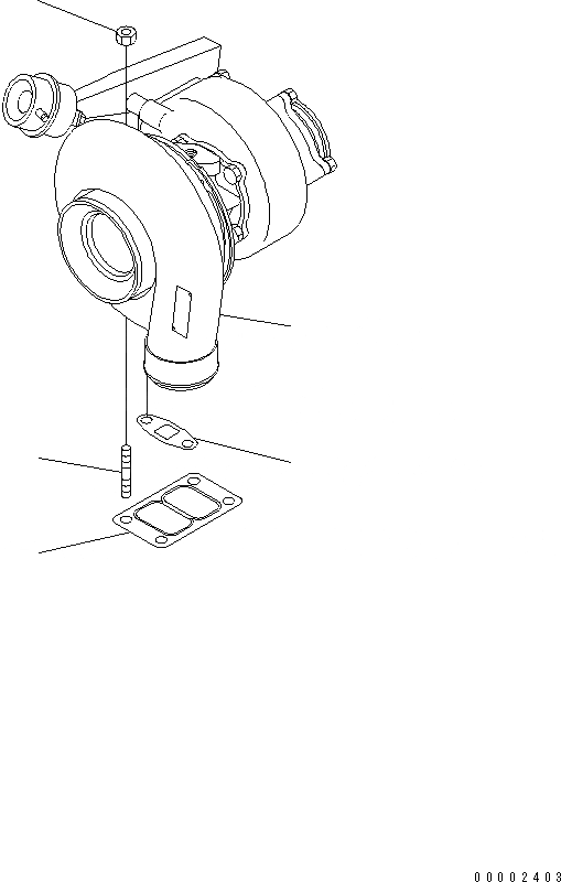 Схема запчастей Komatsu SAA6D102E-2E - КРЕПЛЕНИЕ ТУРБОНАГНЕТАТЕЛЯ ДВИГАТЕЛЬ