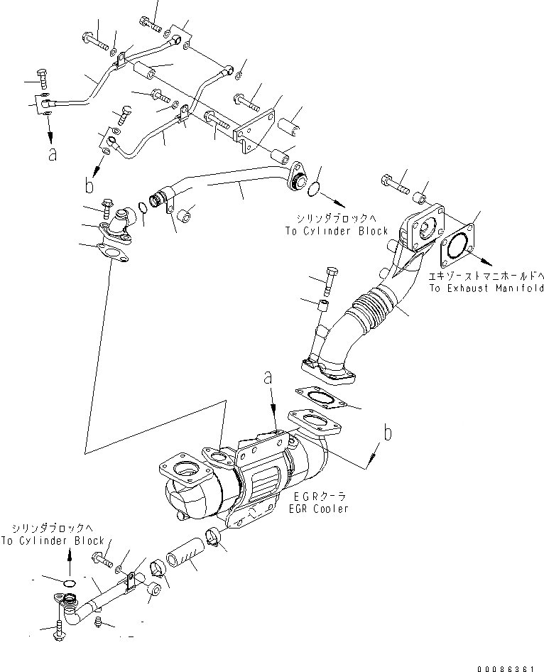 Схема запчастей Komatsu SAA6D125E-5E - ВЫПУСКН. GAS RECIRCULATION (/) (EGR ЛИНИЯ ОХЛАЖДЕНИЯ И ВОЗДУШН. ВЕНТИЛЯЦИЯ) (ОГРАНИЧЕНИЯ ПО ВЫБРОСУ ЕВРОП. 3)(№-) ДВИГАТЕЛЬ