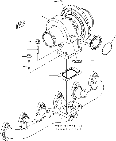 Схема запчастей Komatsu SAA6D107E-1B - ТУРБОНАГНЕТАТЕЛЬ ДВИГАТЕЛЬ