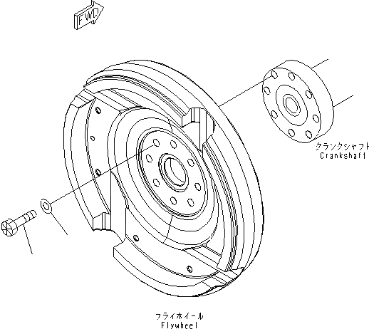 Схема запчастей Komatsu SAA6D107E-1B - МАХОВИК КРЕПЛЕНИЕ ДВИГАТЕЛЬ