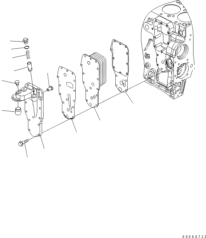 Схема запчастей Komatsu SAA6D107E-1KB-W - МАСЛООХЛАДИТЕЛЬ ДВИГАТЕЛЬ