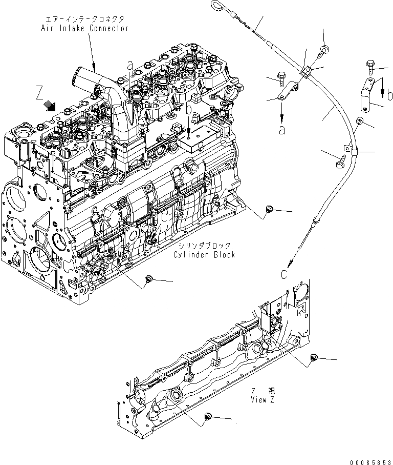 Схема запчастей Komatsu SAA6D107E-1EA - ДВИГАТЕЛЬ МАСЛ. ЩУП ДВИГАТЕЛЬ