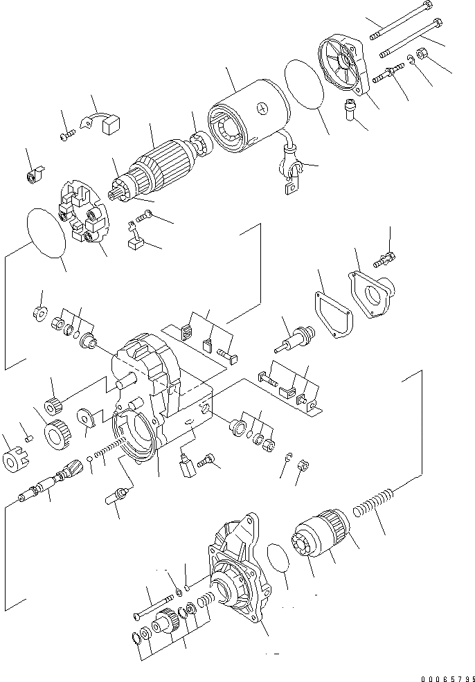 Схема запчастей Komatsu SAA6D107E-1EA - СТАРТЕР (V-7.KW) ДВИГАТЕЛЬ