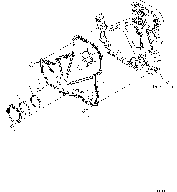 Схема запчастей Komatsu SAA6D114E-3 - ПЕРЕДН. ПРИВОД COVER ДВИГАТЕЛЬ
