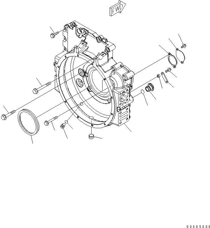 Схема запчастей Komatsu SAA6D107E-1DA - КАРТЕР МАХОВИКА ДВИГАТЕЛЬ