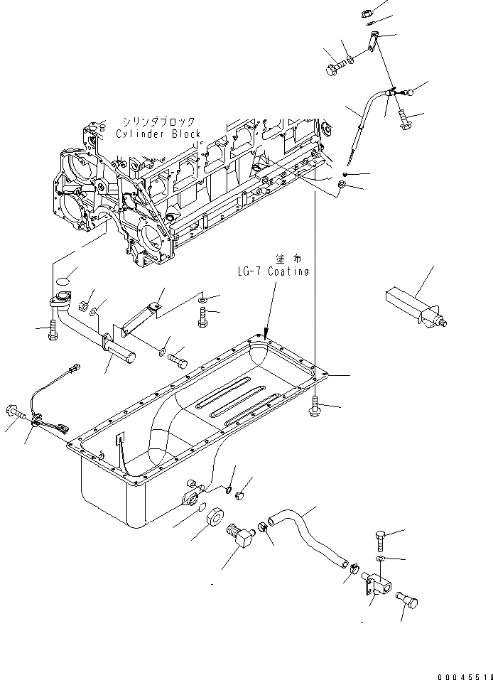 Схема запчастей Komatsu SAA6D125E-5 - МАСЛЯНЫЙ ПОДДОН И ВСАСЫВАЮЩИЙ ПАТРУБОК ДВИГАТЕЛЬ