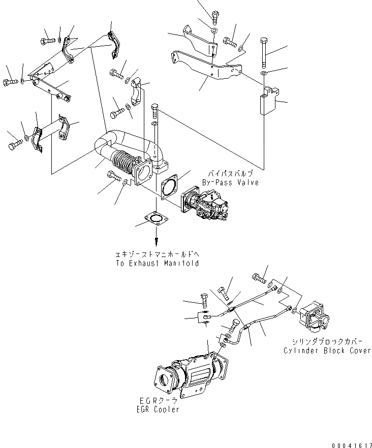Схема запчастей Komatsu SAA6D140E-5 - ВЫПУСКН. GAS RECIRCULATION КЛАПАН (/) (ВОЗДУШН. ВЕНТИЛЯЦИЯ И BYPASS КЛАПАН ТРУБЫ)(№98-) ДВИГАТЕЛЬ