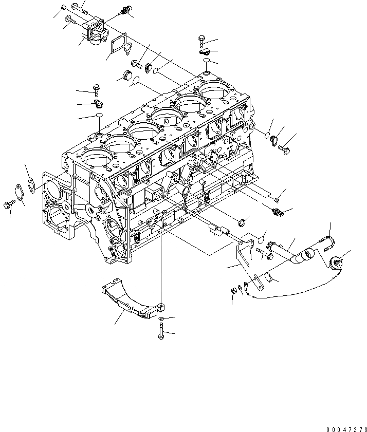 Схема запчастей Komatsu SAA6D140E-5 - ЭЛЕМЕНТЫ БЛОКА ЦИЛИНДРОВ (МАСЛОНАЛИВНОЙ ПАТРУБОК И ДАТЧИК)(№-) ДВИГАТЕЛЬ