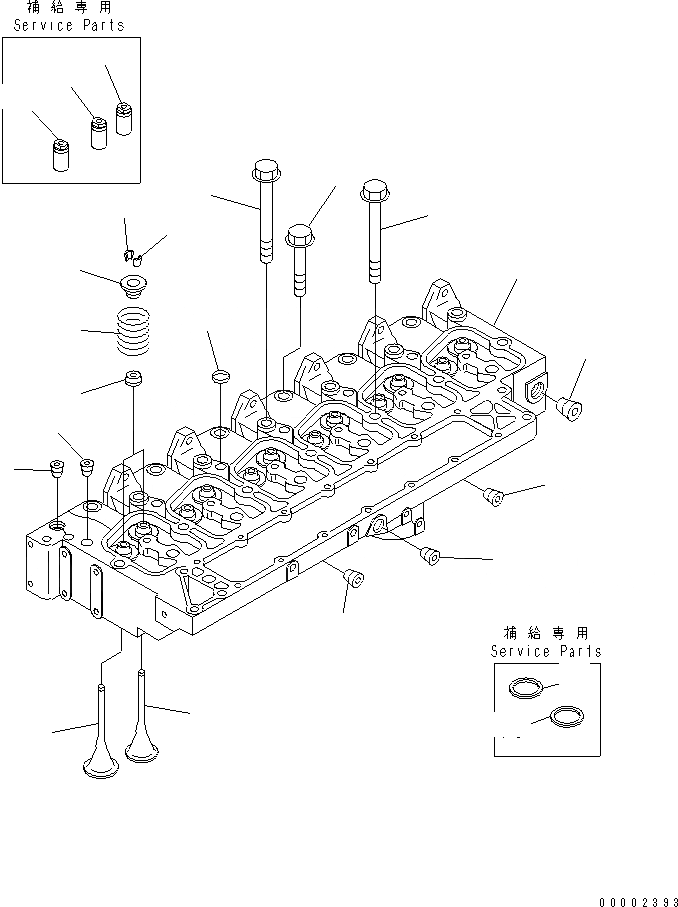 Схема запчастей Komatsu SAA6D102E-2B - ГОЛОВКА ЦИЛИНДРОВ ДВИГАТЕЛЬ
