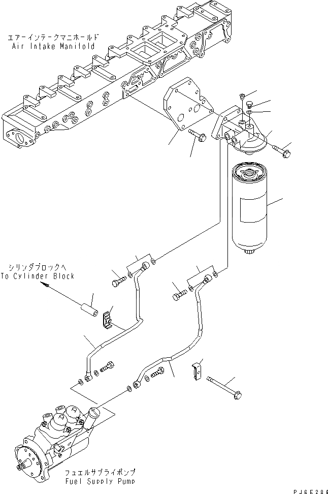 Схема запчастей Komatsu SAA6D125E-3 - ТОПЛИВН. ФИЛЬТР. ДВИГАТЕЛЬ