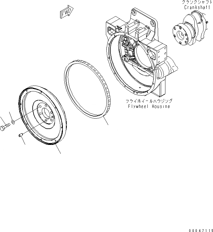 Схема запчастей Komatsu SAA6D125E-5B - МАХОВИК ДВИГАТЕЛЬ