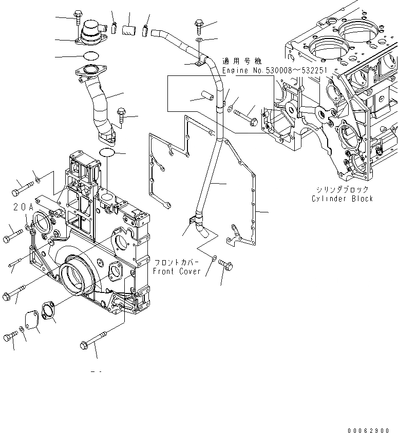 Схема запчастей Komatsu SAA6D140E-5E - ЭЛЕМЕНТЫ ПЕРЕДН. КРЫШКИ (POINTER И САПУН КРЕПЛЕНИЕ)(№8-) ДВИГАТЕЛЬ