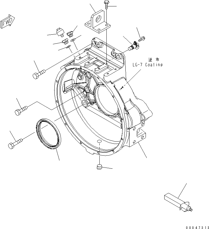 Схема запчастей Komatsu SAA6D140E-5E - КАРТЕР МАХОВИКА(№8-) ДВИГАТЕЛЬ
