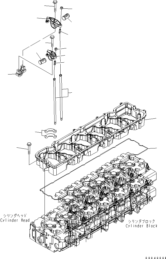 Схема запчастей Komatsu SAA6D114E-3C - РЫЧАГ КОРОМЫСЛА ДВИГАТЕЛЬ