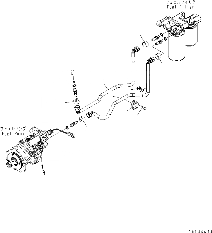 Схема запчастей Komatsu SAA6D114E-3C - ТРУБЫ ТОПЛ. ФИЛЬТРА ДВИГАТЕЛЬ