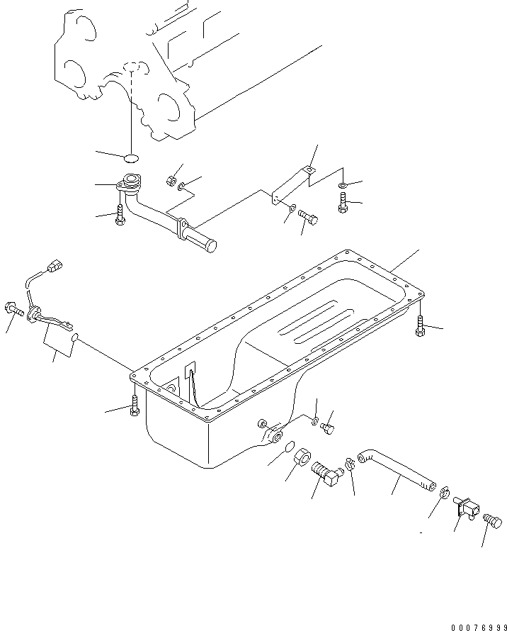 Схема запчастей Komatsu SAA6D125E-3A - МАСЛЯНЫЙ ПОДДОН И ВСАСЫВАЮЩИЙ ПАТРУБОК ДВИГАТЕЛЬ