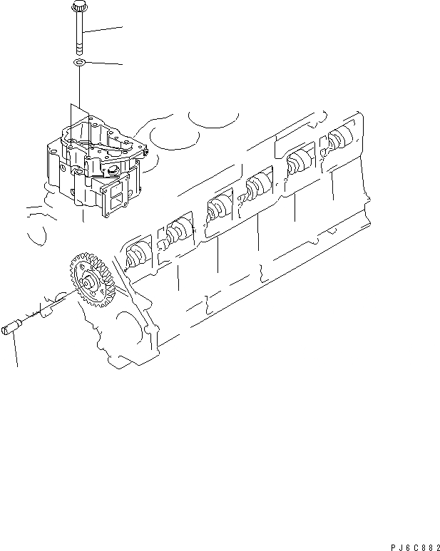 Схема запчастей Komatsu SAA6D125E-3A - ПРИВОД ТАХОМЕТРА ДВИГАТЕЛЬ