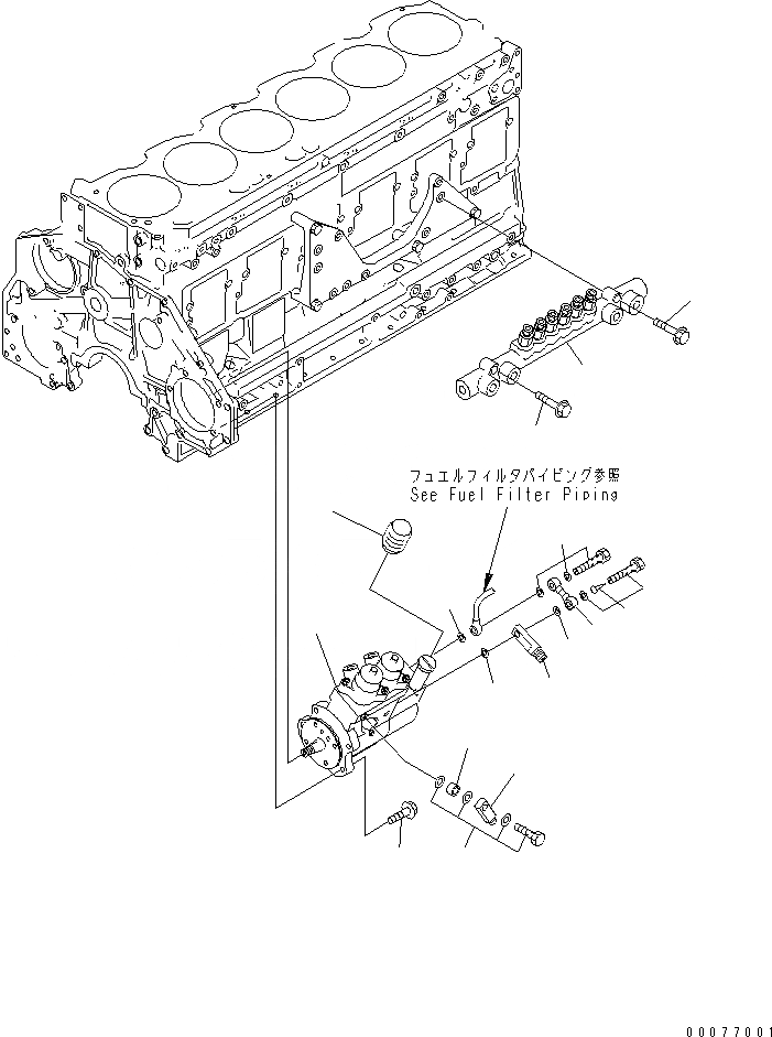Схема запчастей Komatsu SAA6D125E-3A - ТОПЛИВН. НАСОС И COMMON RAIL ДВИГАТЕЛЬ