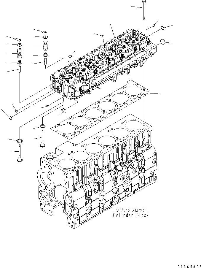 Схема запчастей Komatsu SAA6D114E-3A - ГОЛОВКА ЦИЛИНДРОВ ДВИГАТЕЛЬ