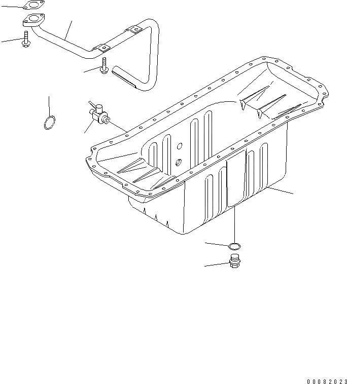Схема запчастей Komatsu SAA6D102E-2CC - МАСЛЯНЫЙ ПОДДОН ДВИГАТЕЛЬ
