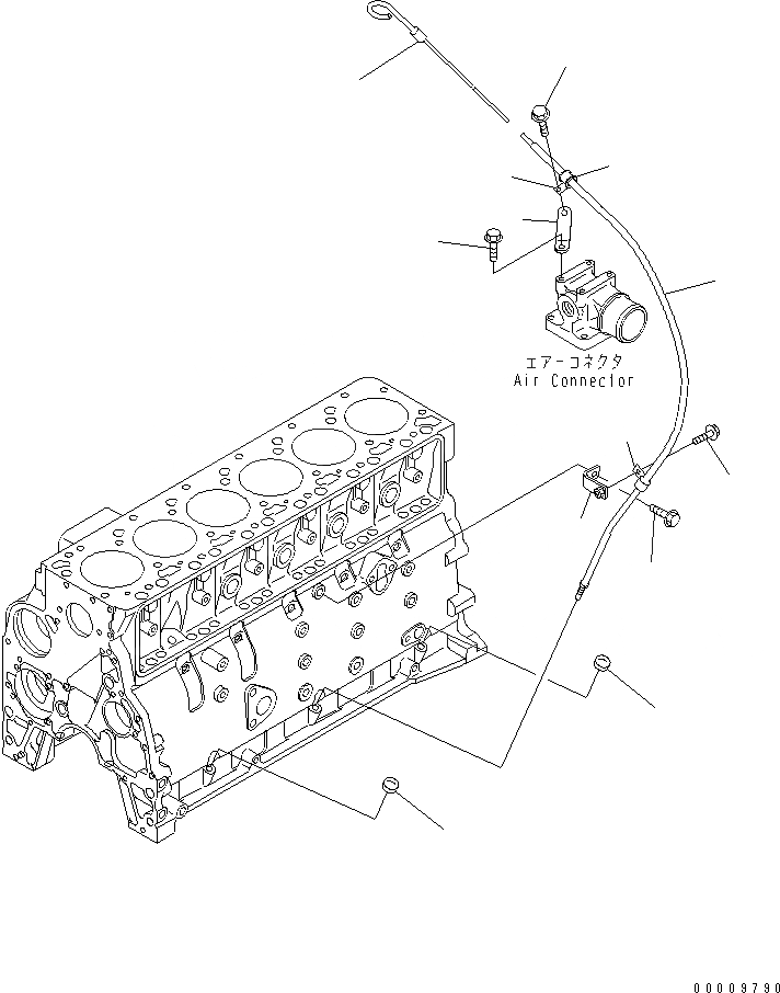 Схема запчастей Komatsu SAA6D102E-2CC - ДВИГАТЕЛЬ МАСЛ. ЩУП ДВИГАТЕЛЬ