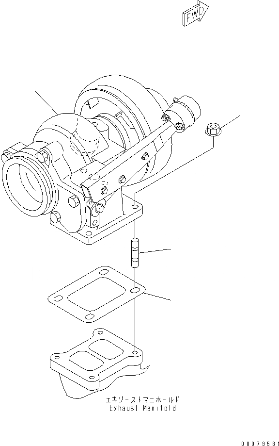 Схема запчастей Komatsu SAA6D114E-2B - КРЕПЛЕНИЕ ТУРБОНАГНЕТАТЕЛЯ ДВИГАТЕЛЬ