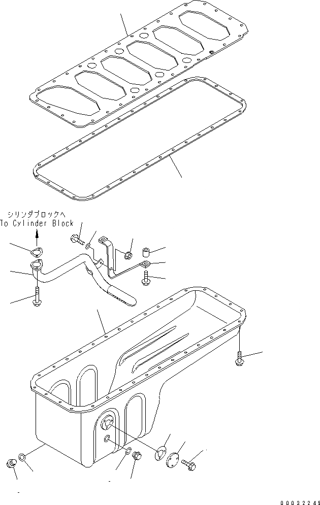 Схема запчастей Komatsu SAA6D114E-2B - МАСЛЯНЫЙ ПОДДОН ДВИГАТЕЛЬ