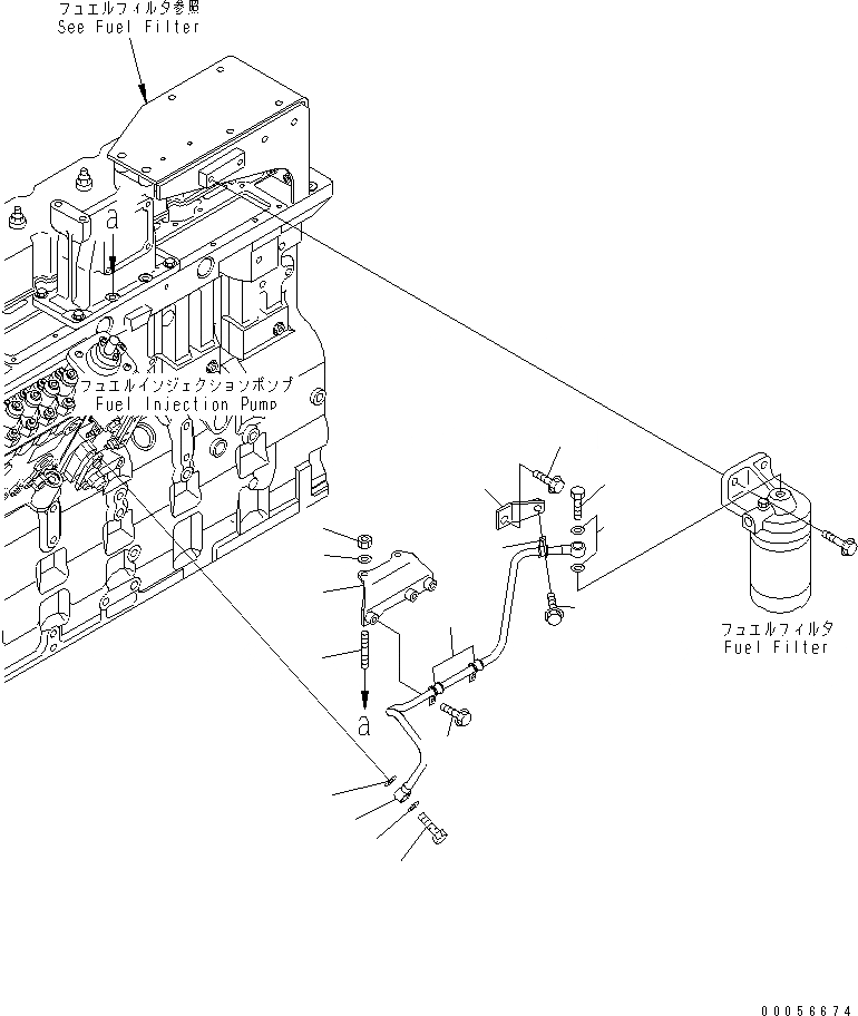 Схема запчастей Komatsu SAA6D114E-2B - ТРУБЫ ТОПЛ. ФИЛЬТРА ДВИГАТЕЛЬ