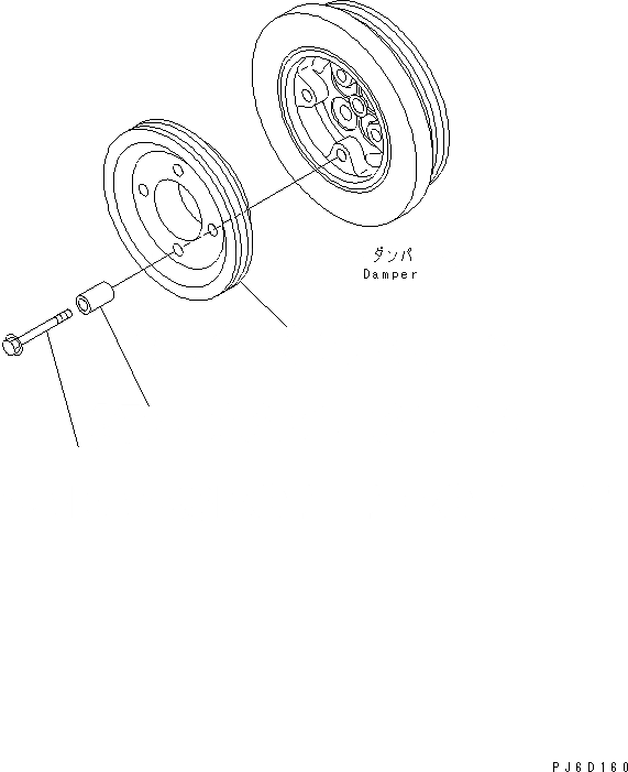 Схема запчастей Komatsu SAA6D114E-2BA - КОЛЕНВАЛ ШКИВ ДВИГАТЕЛЬ