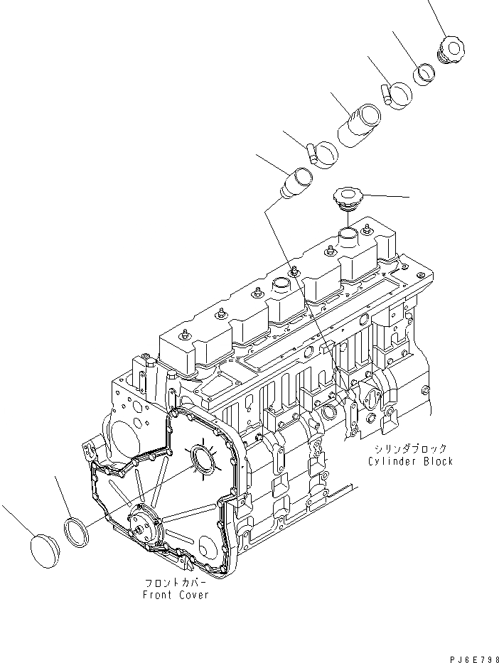 Схема запчастей Komatsu SAA6D114E-2BA - МАСЛОНАЛИВНОЙ ПАТРУБОК ДВИГАТЕЛЬ