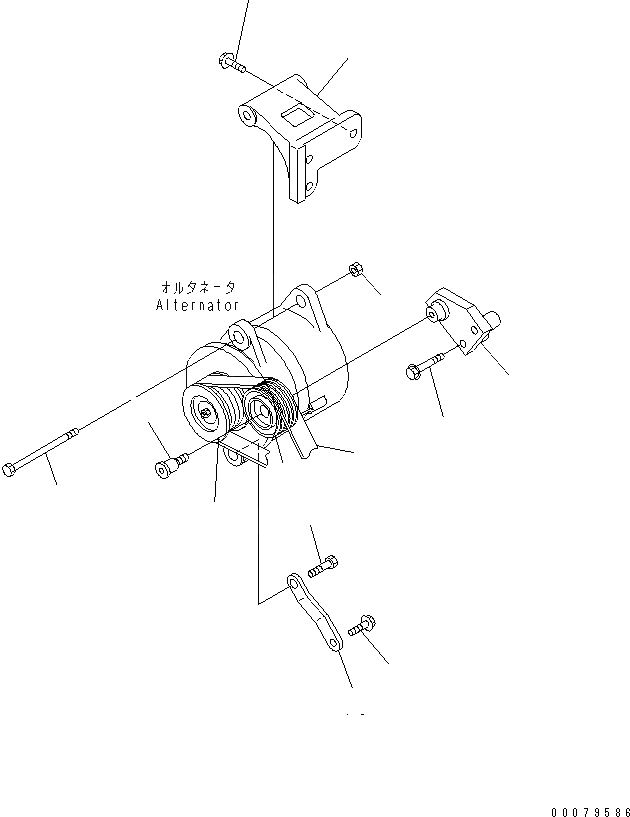 Схема запчастей Komatsu SAA6D114E-2BA - КРЕПЛЕНИЕ ГЕНЕРАТОРА (ДЛЯ A ГЕНЕРАТОР) ДВИГАТЕЛЬ