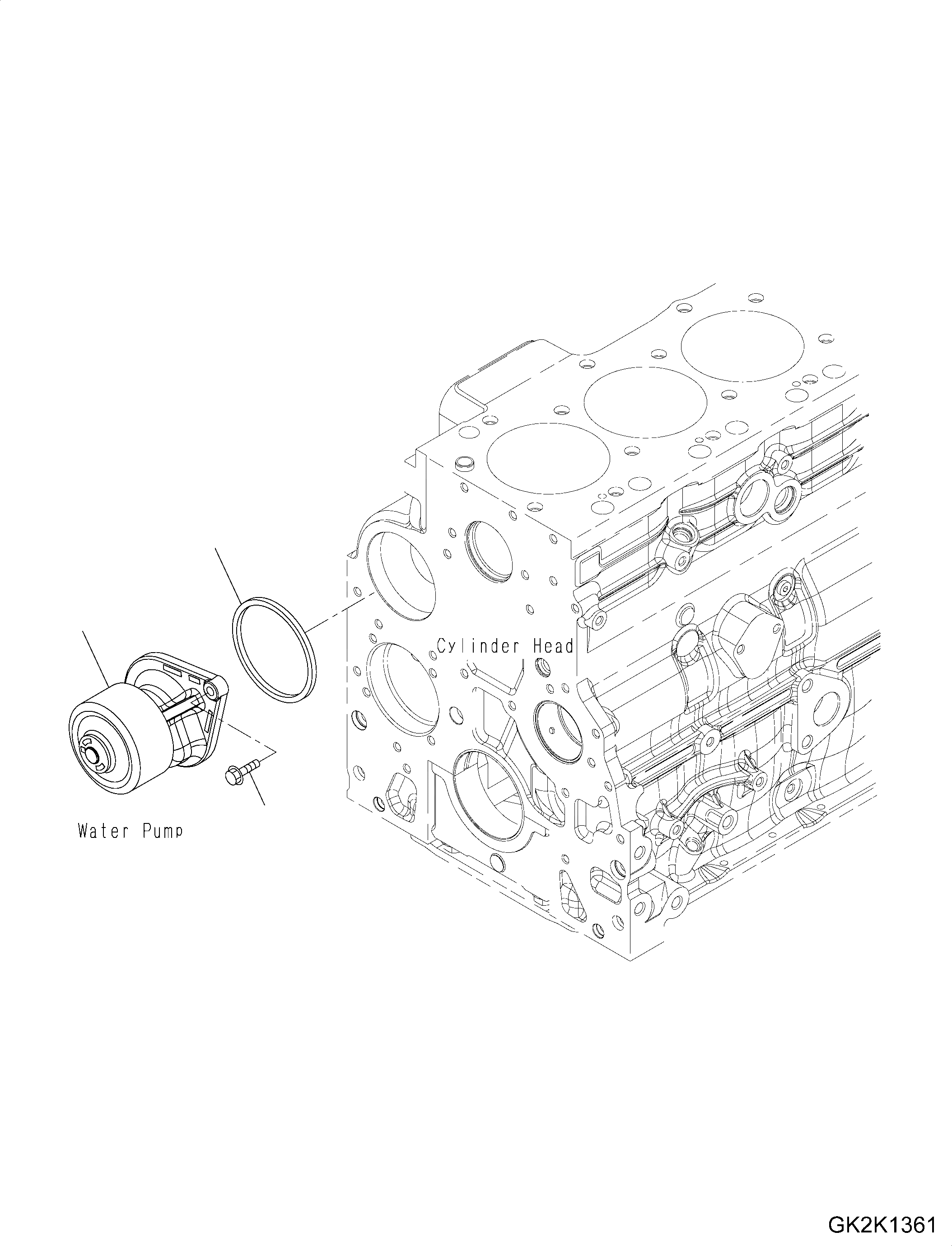 Схема запчастей Komatsu SAA6D107E-2C - ВОДЯНАЯ ПОМПА ВОДЯНАЯ ПОМПА