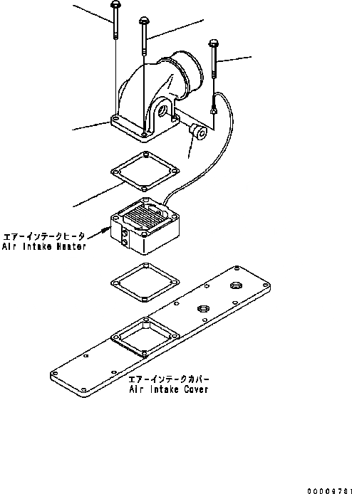 Схема запчастей Komatsu Engine SAA6D102E-22A-8 - ВОЗД. СОЕДИН-Е ДВИГАТЕЛЬ