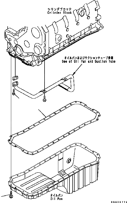 Схема запчастей Komatsu Engine SAA6D102E-22A-8 - МАСЛЯНЫЙ ПОДДОН БОЛТ ДВИГАТЕЛЬ