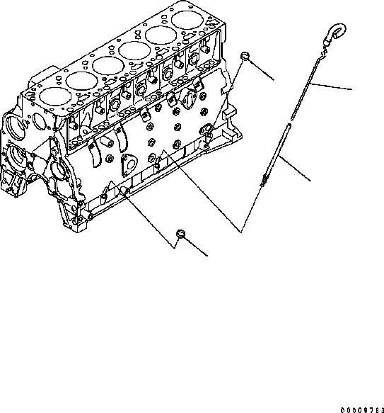Схема запчастей Komatsu Engine SAA6D102E-22A-8 - МАСЛ. ЩУП ДВИГАТЕЛЬ