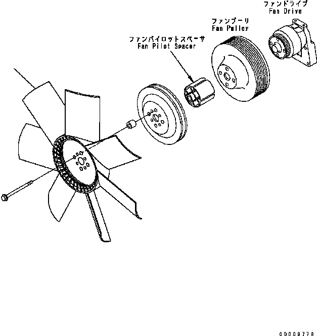 Схема запчастей Komatsu Engine SAA6D102E-22A-8 - ВЕНТИЛЯТОР ОХЛАЖДЕНИЯ ДВИГАТЕЛЬ