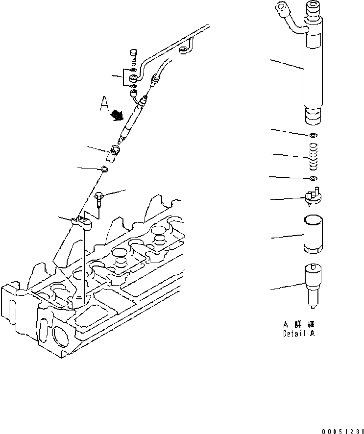 Схема запчастей Komatsu Engine SAA6D114E-2BB-VH - ФОРСУНКА (№87-) ДВИГАТЕЛЬ