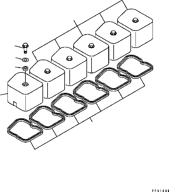 Схема запчастей Komatsu Engine SAA6D102E-2 - КРЫШКА ГОЛОВКИ ДВИГАТЕЛЬ